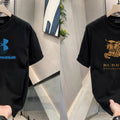 Men's Brand Premium Selling T-Shirt (BD-BLUE ARMOUR+BURBERRY GOLD)
