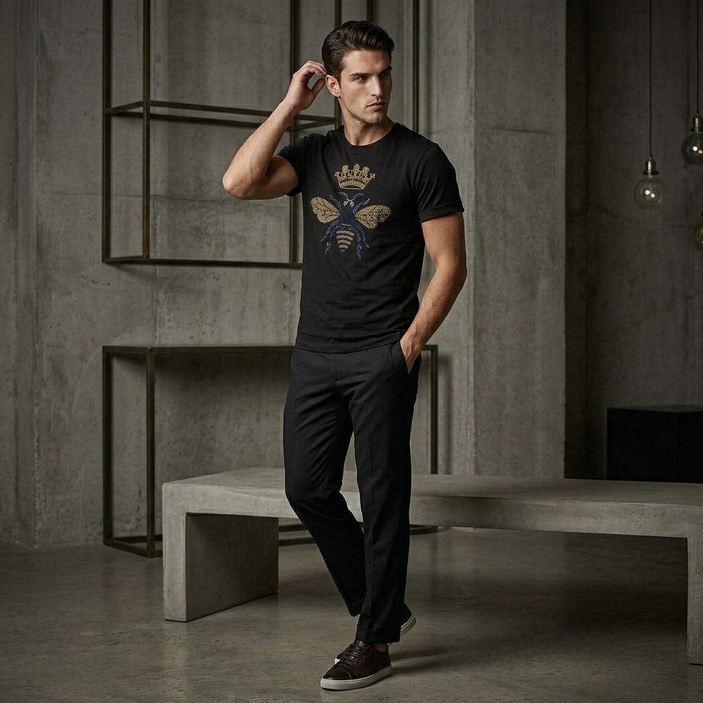 Men's Rhinestone Luxury T-shirts (BUTTERFLY)