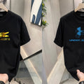 Men's Brand Premium Selling T-Shirt (BD-BLUE ARMOUR+LACOSTE GOLD)
