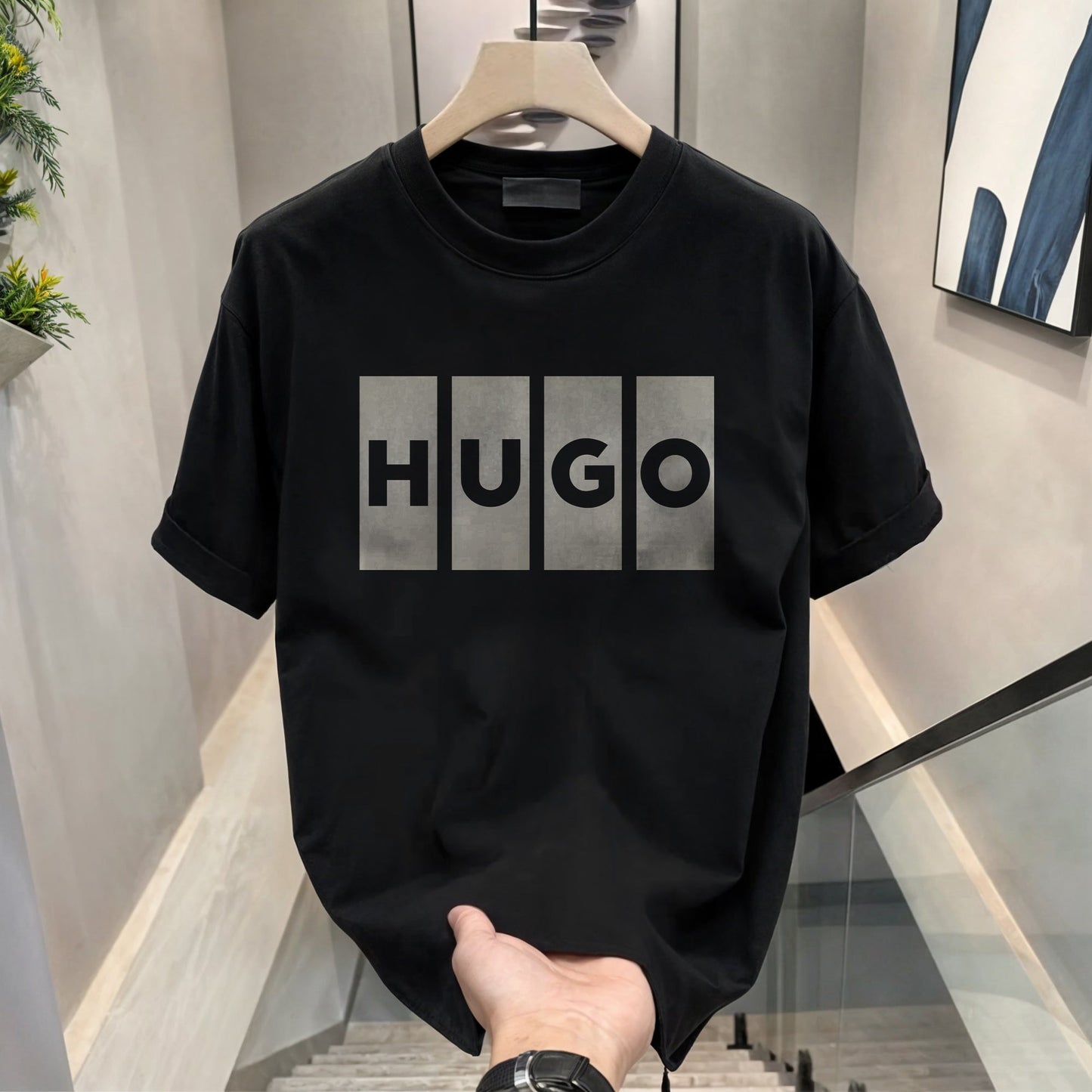 Men's Brand Premium Selling T-Shirt (BD-HUGO BOX+AMIRI)