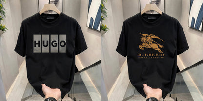Men's Brand Premium Selling T-Shirt (BD-HUGO BOX+BURBERRY GOLD)