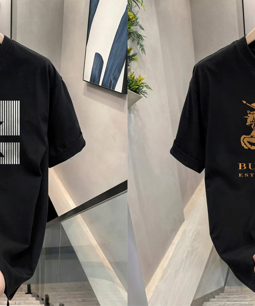 Men's Brand Premium Selling T-Shirt (BD-CK+BURBERRY GOLD)