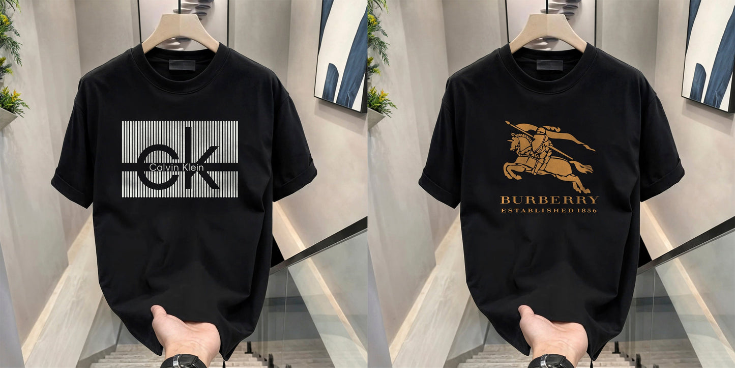 Men's Brand Premium Selling T-Shirt (BD-CK+BURBERRY GOLD)