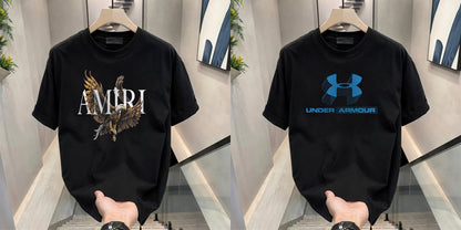 Men's Brand Premium Selling T-Shirt (BD+BLUE ARMOUR-AMIRI)