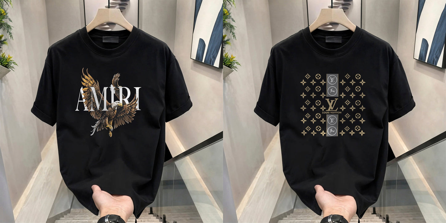 Men's Brand Premium Selling T-Shirt (BD-AMIRI+LV STARS)
