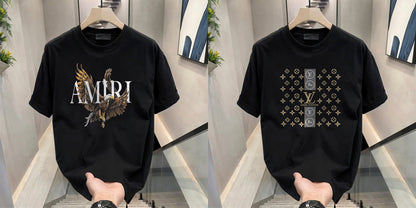 Men's Brand Premium Selling T-Shirt (BD-AMIRI+LV STARS)