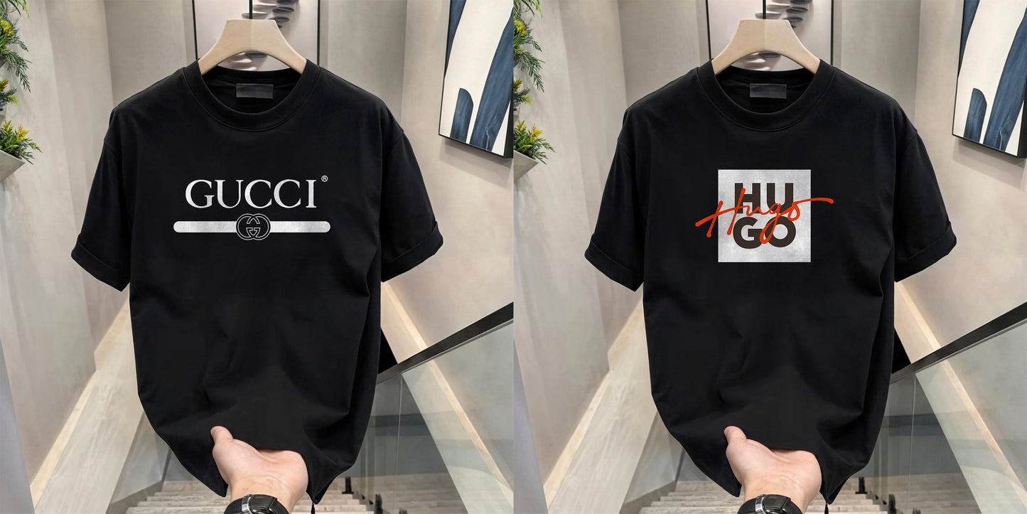 Men's Brand Premium Selling T-Shirt (BD-HUGO RED +GUCCI)