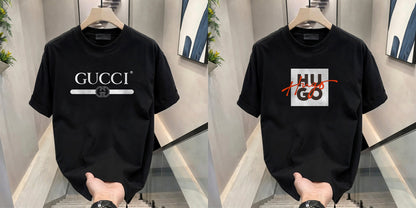 Men's Brand Premium Selling T-Shirt (BD-HUGO RED +GUCCI)