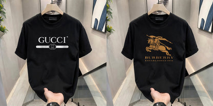 Men's Brand Premium Selling T-Shirt (BD-BURBERRY GOLD+GUCCI)