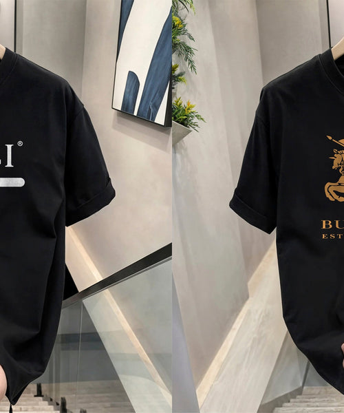 Men's Brand Premium Selling T-Shirt (BD-BURBERRY GOLD+GUCCI)