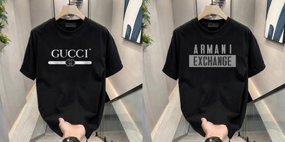 Men's Brand Premium Selling T-Shirt (BD-GUCCI+ARMANI GREY)