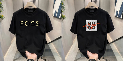 Men's Brand Premium Selling T-Shirt (BD-GOLD BOSS+HUGO RED)