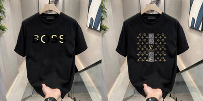 Men's Brand Premium Selling T-Shirt (BD-GOLD BOSS+LV STARS)