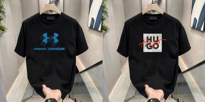 Men's Brand Premium Selling T-Shirt (BD-HUGO RED+BLUE ARMOUR)