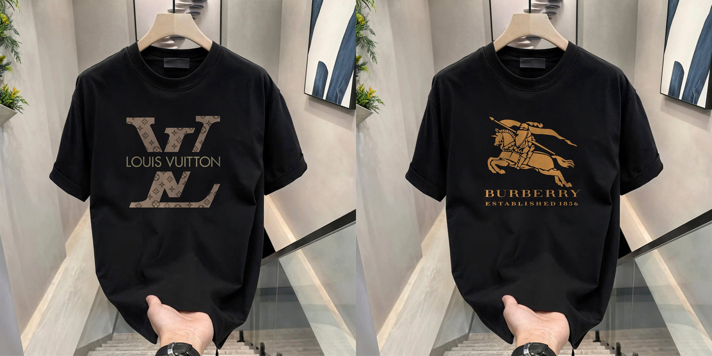 Men's Brand Premium Selling T-Shirt (BD-LV+BURBERRY GOLD)
