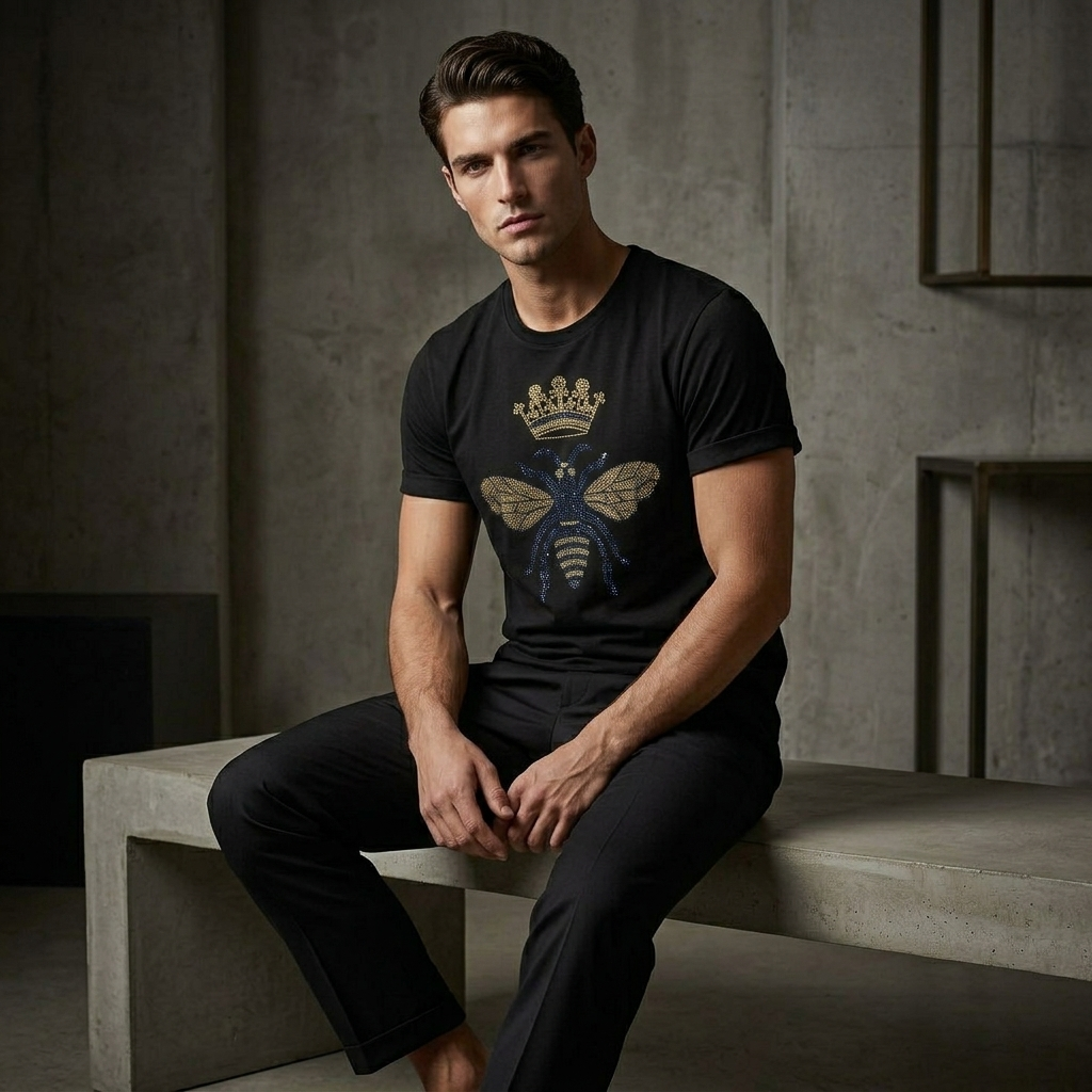 Men's Rhinestone Luxury T-shirts (BUTTERFLY)